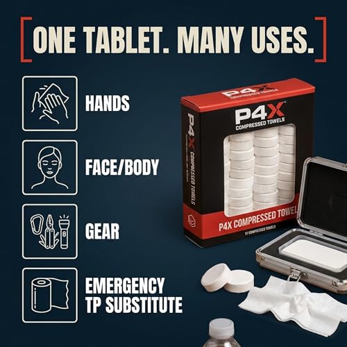 Prepared4X 250 Bamboo Wipes Compressed Towels with 2 Metal Waterproof Cases – Travel & Camping Essential