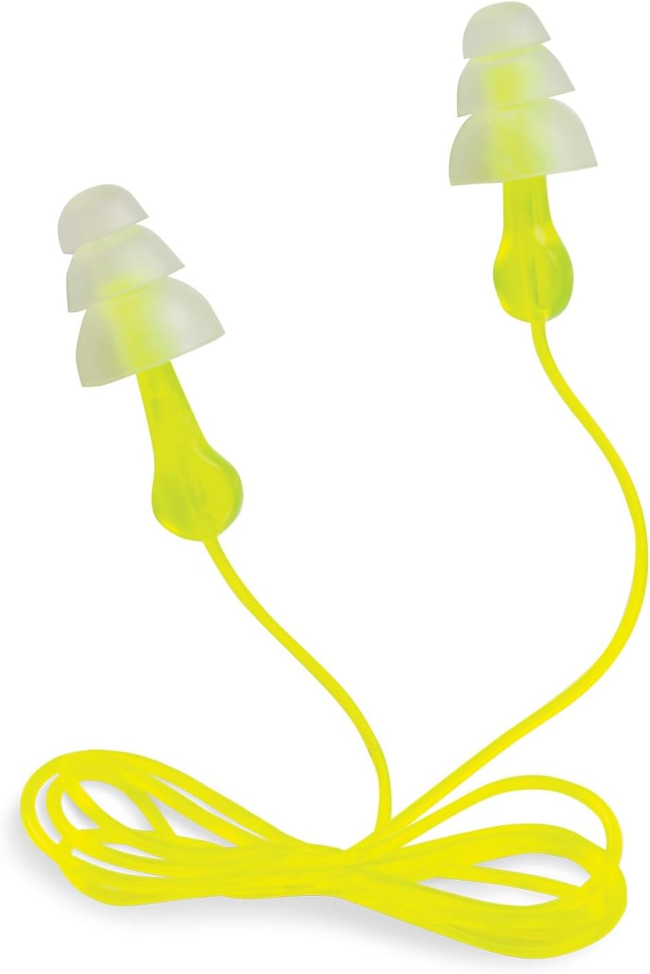 Peltor Sport Tri-Flange Earplugs - Reusable Noise Reduction (NRR 26 dB) | 3 Pairs, Comfortable Fit, Neon Yellow