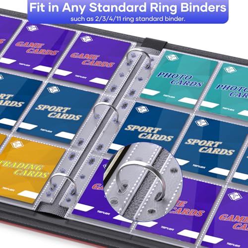 TiopLior 60 Pack Sheet Protectors,9 Pocket Double Sided Card Sleeves