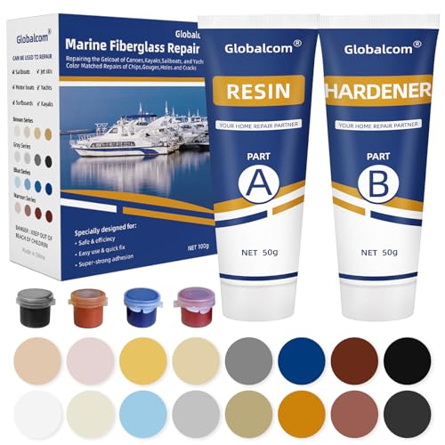 Marine Fiberglass Repair Kit for Boats - Gel Coat & Epoxy Filler