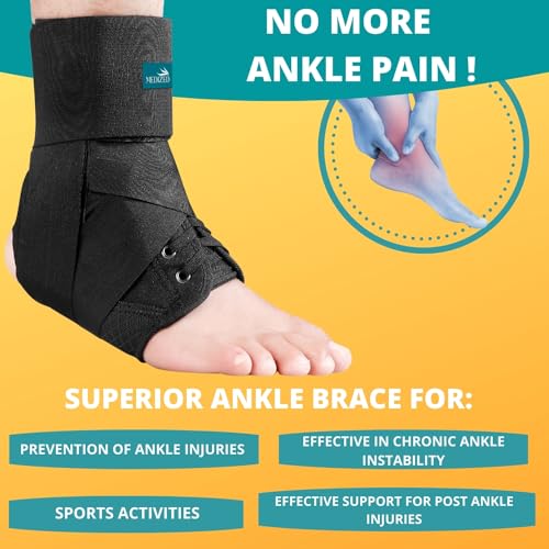 MEDIZED Ankle Brace, Lace Up Adjustable Support for Running, Basketball, Injury Recovery, Sprain! Ankle Support Wrap for Men, Women, and Children (Small)