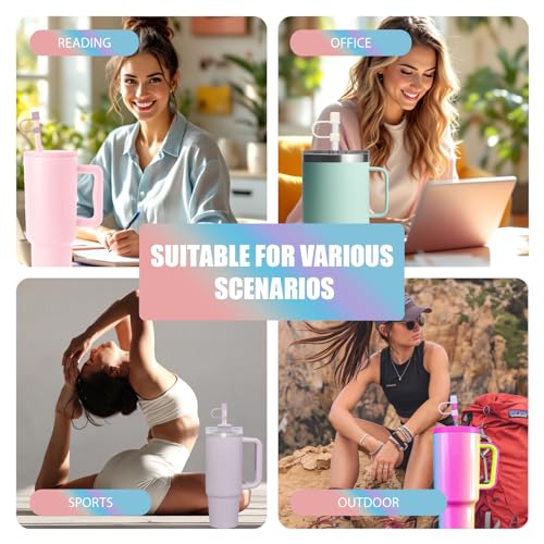 7-Piece Silicone Straw Cover Set for 30oz and 40oz Tumblers - 7 Colors