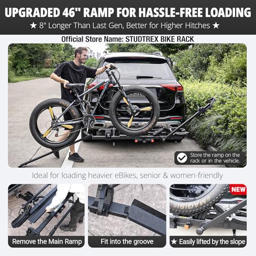 Heavy-Duty Electric Bike Rack with Extended Ramp - 170 lbs Capacity