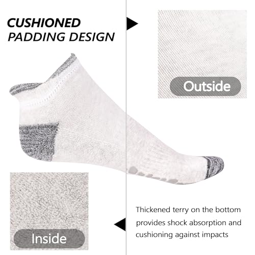 Non-Slip Yoga Grip Socks for Men - 3 Pairs, White