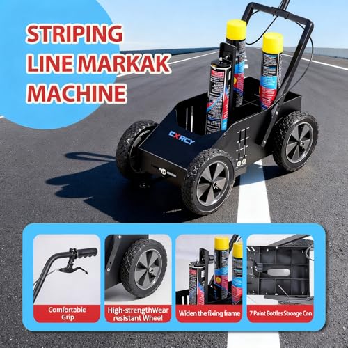 Parking Lot Striping Machine with Adjustable Width - Single Handle