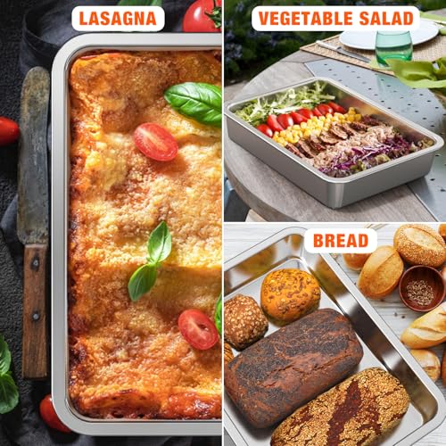 Onlyfire 15.5x11.6x2.7in Stainless Steel Deep Baking Pan – Oven & Stovetop Safe