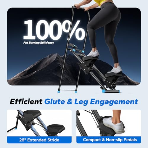 Stair Stepper with Adjustable Resistance & LCD Monitor - Black