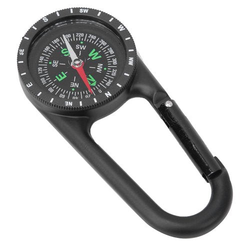 Kuuleyn Carabiner Clip On Compass - Mini Zinc Alloy Portable Carabiner Compass with Graduated Ring for Outdoor Hiking & Camping Navigation
