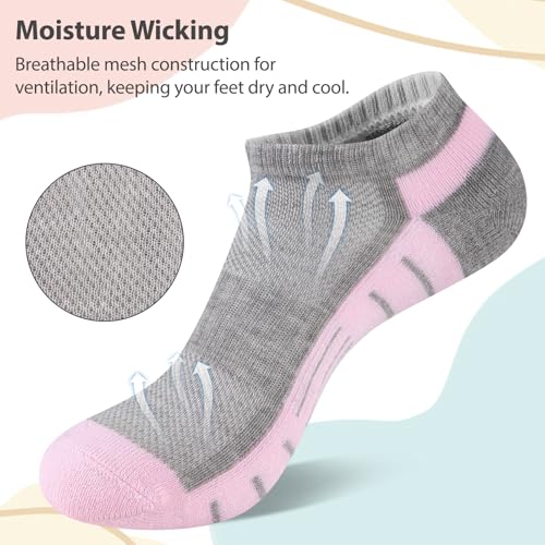 7 Pairs Women's Cushioned Ankle Socks - Classic Colors