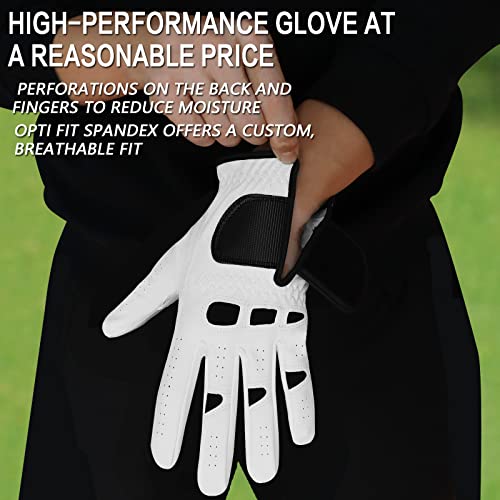 Golf Gloves for Men - Large Left Hand with Ball Marker, All Weather Grip