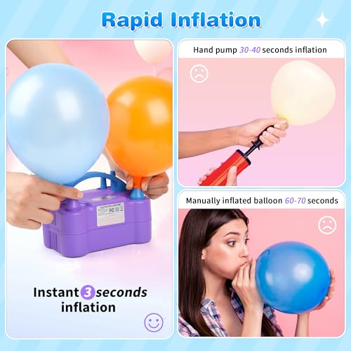 Electric Balloon Pump - Portable Dual Nozzle Inflator for Parties