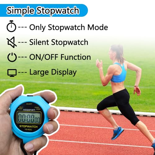 Digital Stopwatch Timer for Sports - Silent Operation & Large Display