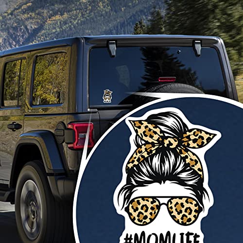 Cheetah Print Mom Life Vinyl Decal Stickers - 2 Pack