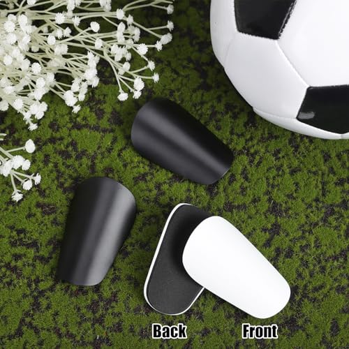 Mini Soccer Shin Guards - 4 Pcs Black & White Protective Pads