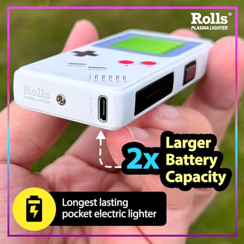 Rolls Plasma Lighter Grey - Retro Electric Candle & Fire Lighter - Fast Charging USB Rechargeable