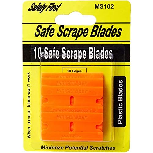 10 Plastic Double Edged Razor Blades and EZ X Razor Scraper Pat. Pending