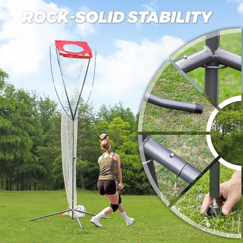Volleyball Setter Spike Trainer - Adjustable Height, Red