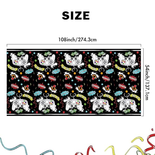 Video Game Tablecloth - 2 Pack 108"x54" - Gamer Table Cover B