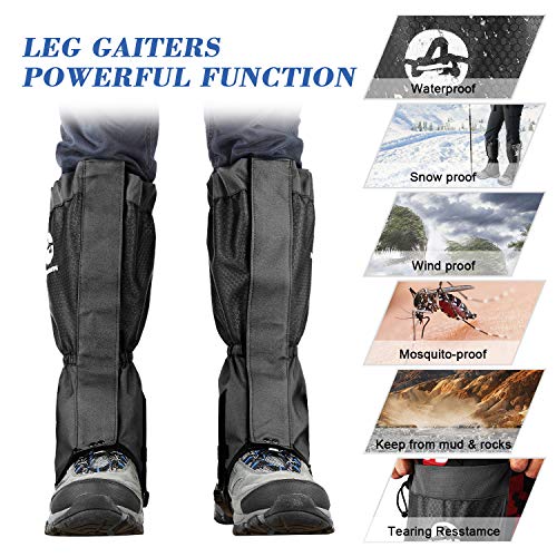 Waterproof Adjustable Leg Gaiters for Hiking & Outdoor Use