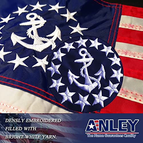 American Yacht Ensign Flag - 12x18 Inch Nautical Flag - Embroidered Stars & Sewn Stripes