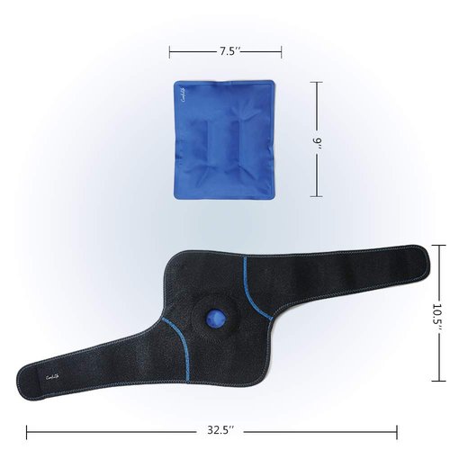 ComfiLife Knee Ice Pack with Wrap Reusable Hot & Cold Therapy Gel Pack Adjustable Compression Support for Injuries, Pain, Surgery, Arthritis, Meniscus and More