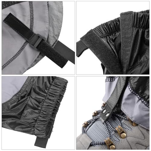 Lightweight Waterproof Ankle Gaiters for Hiking - One Size Black & Gray