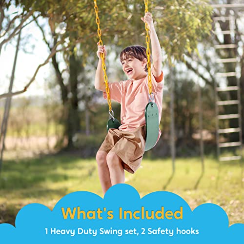 Heavy Duty Green Swing Seat with 66" Chain - Kids Outdoor Play