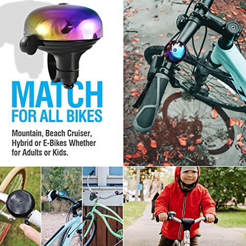 MARQUE Oil Slick Bicycle Bell for Adults & Kids Loud Crisp Ding Cycling Accessory