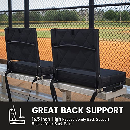 Portable Stadium Seat with Back Support & Cushion, Lightweight Bleacher Chair