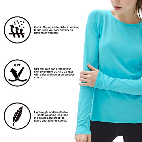Women's UPF 50+ Long Sleeve Sun Protection Rash Guard Shirt