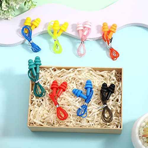 Xuhal 200 Pairs Corded Ear Plugs Bulk Silicone Earplugs Noise Reduction Ear Plugs with String Hearing Protection Reusable Earbuds for Adults Sleeping Swimming Noise Canceling