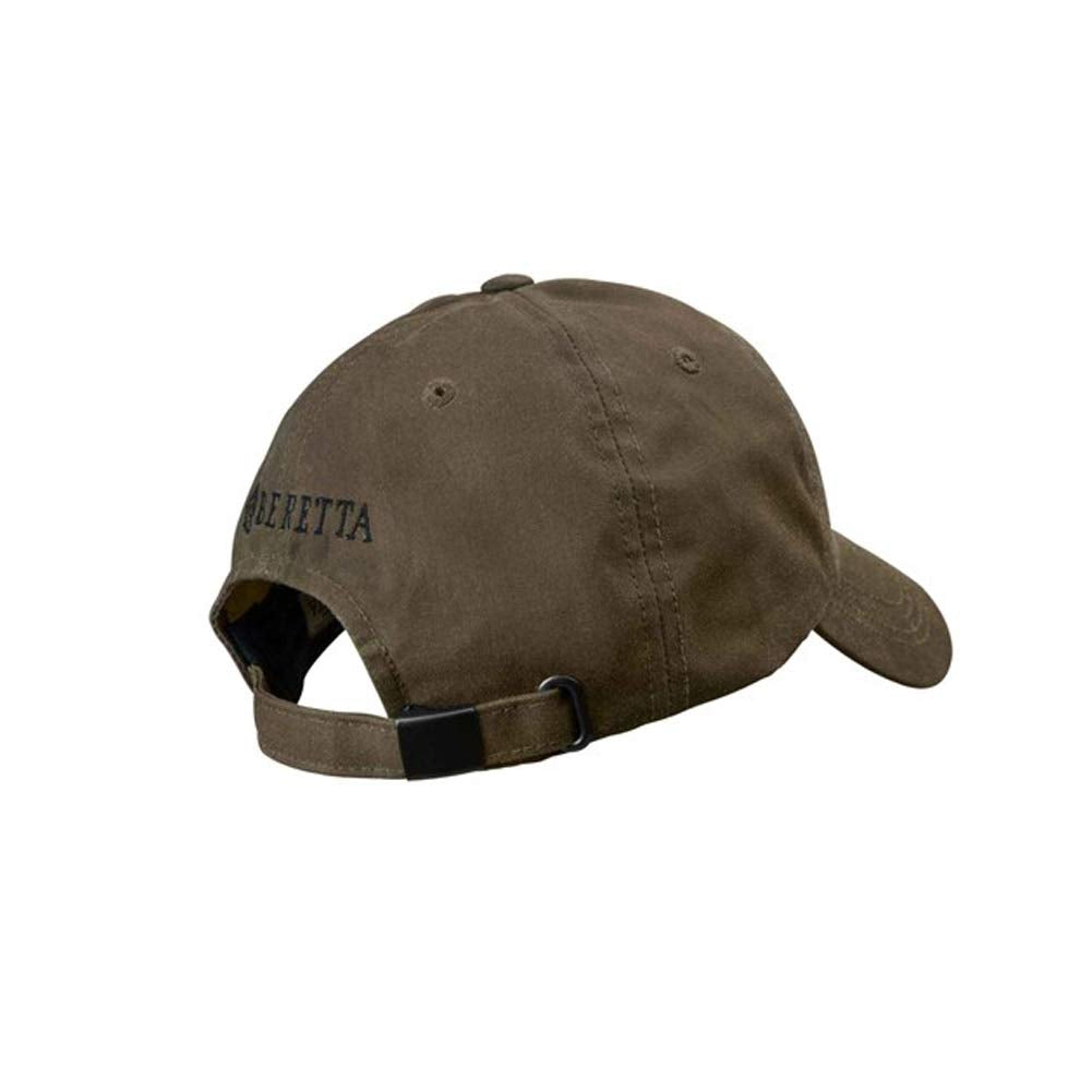Beretta Men's Waxed Cotton Hunting Outdoor Casual Hat with Beretta Trident logo, Sandstone