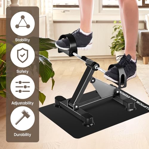 Non-Slip Under Desk Elliptical Mat for Peloton - Black 1 Pc