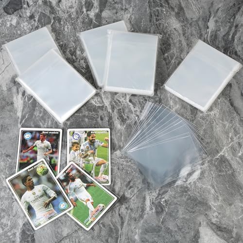 Clear Trading Card Sleeves - 100 Pack Soft Plastic Card Protectors