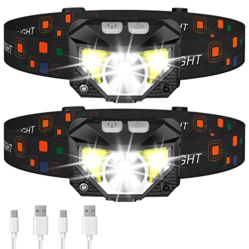 Rechargeable LED Headlamp Flashlight - Ultra-Light, Waterproof, 8 Modes