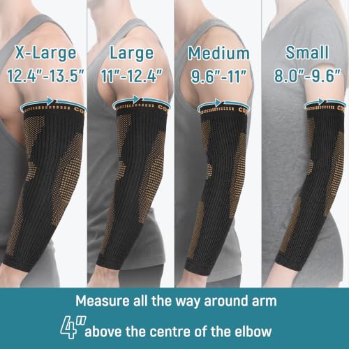Vlela Copper Infused Elbow Compression Sleeve Large - Fits Forearm Support