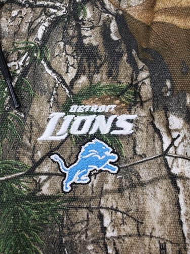 Camo Hooded Jacket - NFL Cotton Canvas - Detroit Lions - X-Large