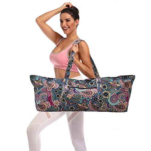 Red Yoga Mat Bag for Women with Large Size Pocket & Mat Carrier