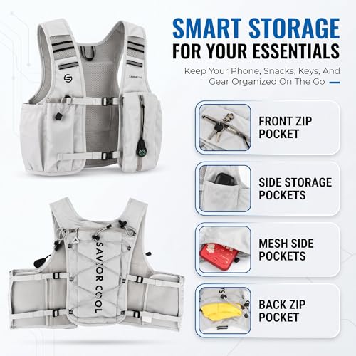 Cooling Hydration Vest with 2L Water Bladder & 3 Cooling Packs - Gray