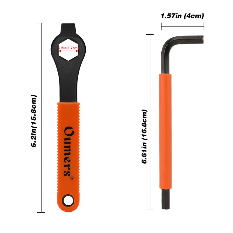Oumers Bike Crank Puller Tool Set, Bike Crank Extractor + Bicycle Bottom Bracket Remover + 16mm Spanner Wrench + Hexagonal Wrench for Removing