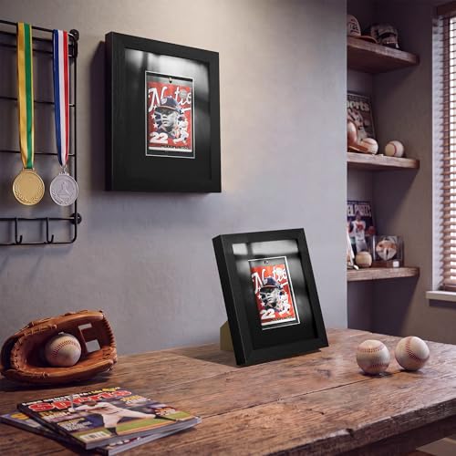 Sports Card Display Frame with Magnetic Holder & Tempered Glass