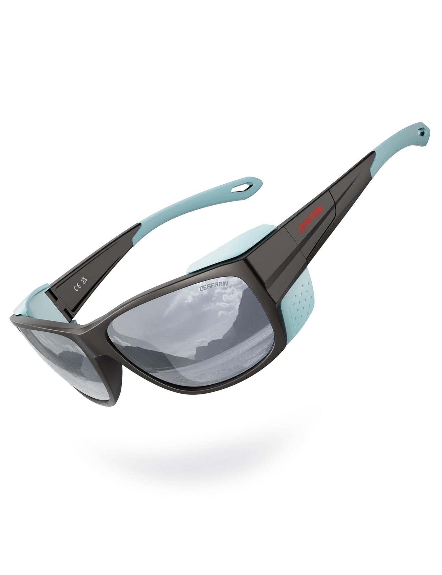 DEAFRAIN Sport Polarized Sunglasses for Men Women with Removable Side Shields for Hiking Skiing Climbing Traveling Glasses UV400 Protection