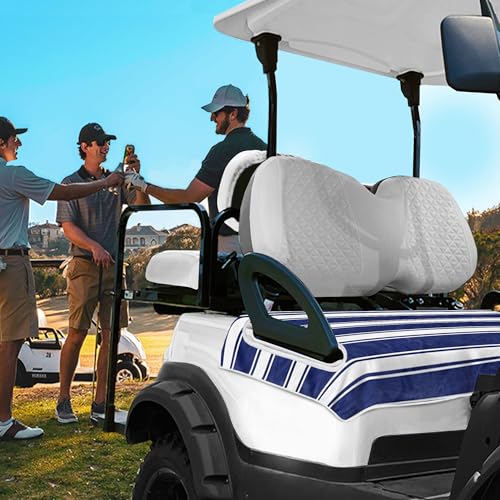Golf Cart Seat Covers - Soft Towel Blanket for EZGO, Club Car, Yamaha - Blue Dark