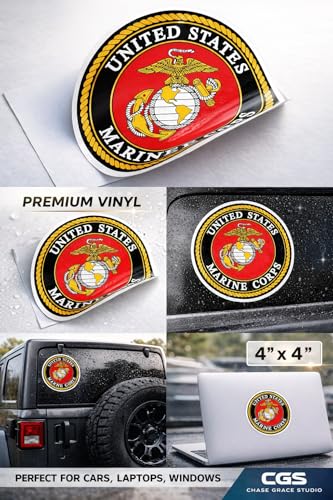 Marine Corps Decal Stickers - 4-Inch Premium Quality 2-Pack