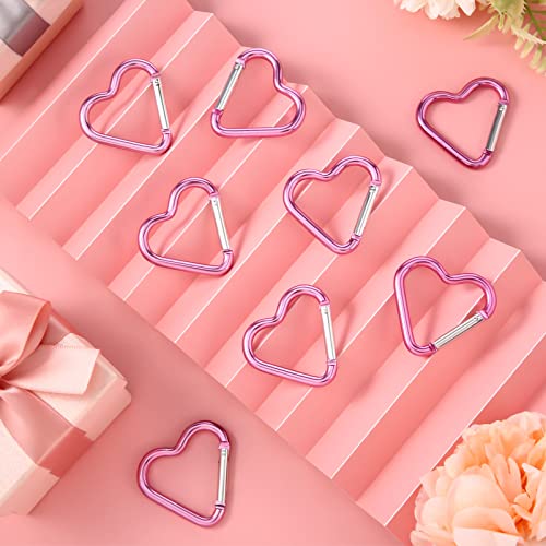 Heart Shaped Keychain Clip - Pink - 20 Pack of Cute Backpack Accessories