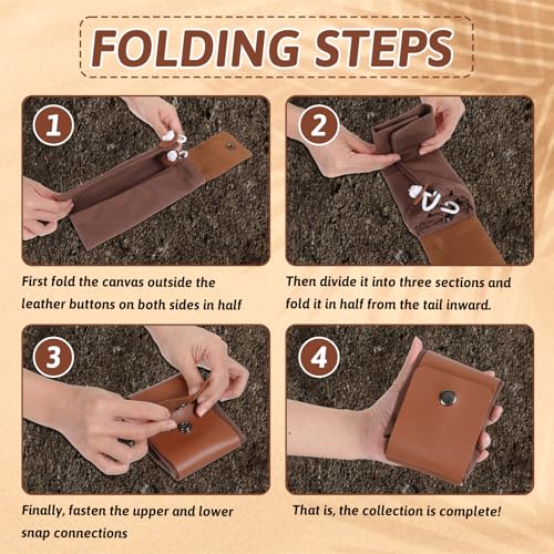 Outdoor Foraging Bag - Waxed Canvas Hiking Pouch with Drawstring