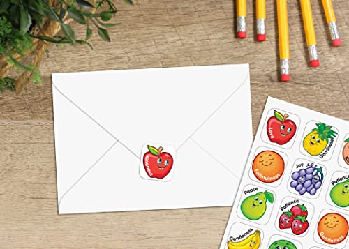 Fruit of the Spirit Self-Adhesive Stickers - 120 Pack, 1-Inch Square