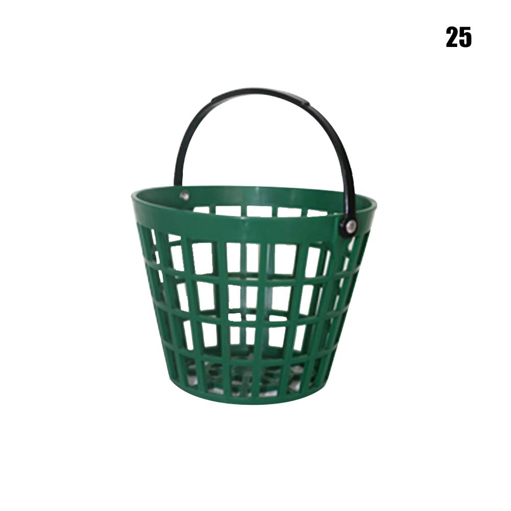 EMVANV Golf Ball Basket, Golf Ball Storage Bucket Container with Handle Outdoor Outside Sports Golf Club Accessories (25balls)