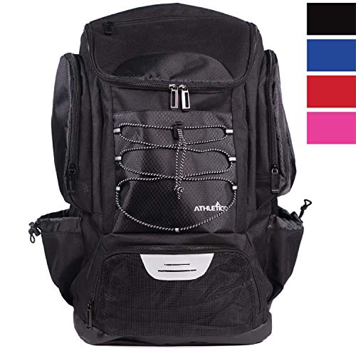 Athletico Black Swim Backpack with Wet & Dry Compartments, Laptop Sleeve