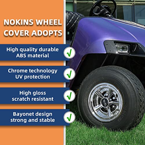 8 Inch Chrome Golf Cart Wheel Covers Hub Caps - Set of 4